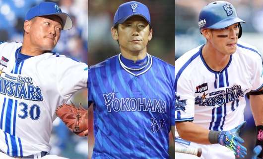 （左から）DeNA・三浦銀二、三浦大輔監督、大田泰示