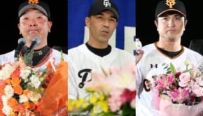 （左から）阿部慎之助、和田一浩、高橋由伸