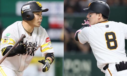 （左から）ソフトバンク・近藤健介、巨人・丸佳浩