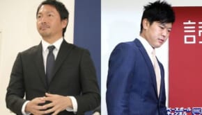 長野久義（左）と内海哲也