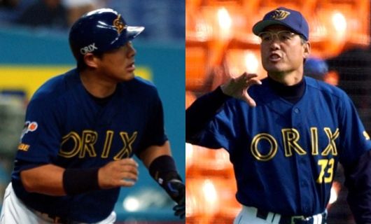 （左から）オリックス・山崎武司、伊原春樹監督