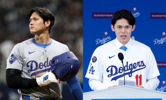 ロサンゼルス・ドジャースの大谷翔平選手と佐々木朗希投手