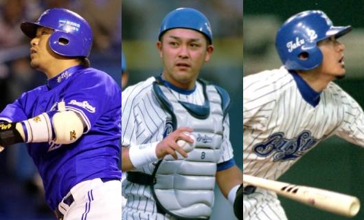 （左から）村田修一、谷繁元信、石井琢朗