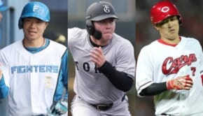 （左から）中島卓也、岡田悠希、堂林翔太