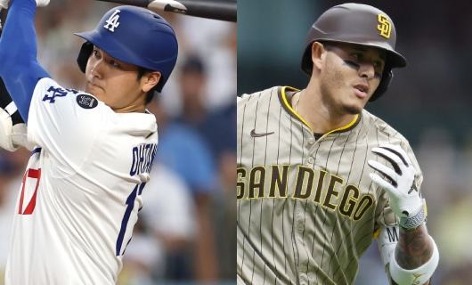 (左から)ドジャース・大谷翔平、パドレス・マニーマチャド