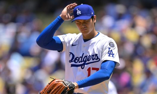 ワシントン・ナショナルズ戦に「1番・投手」でスタメン出場するロサンゼルス・ドジャースの大谷翔平選手